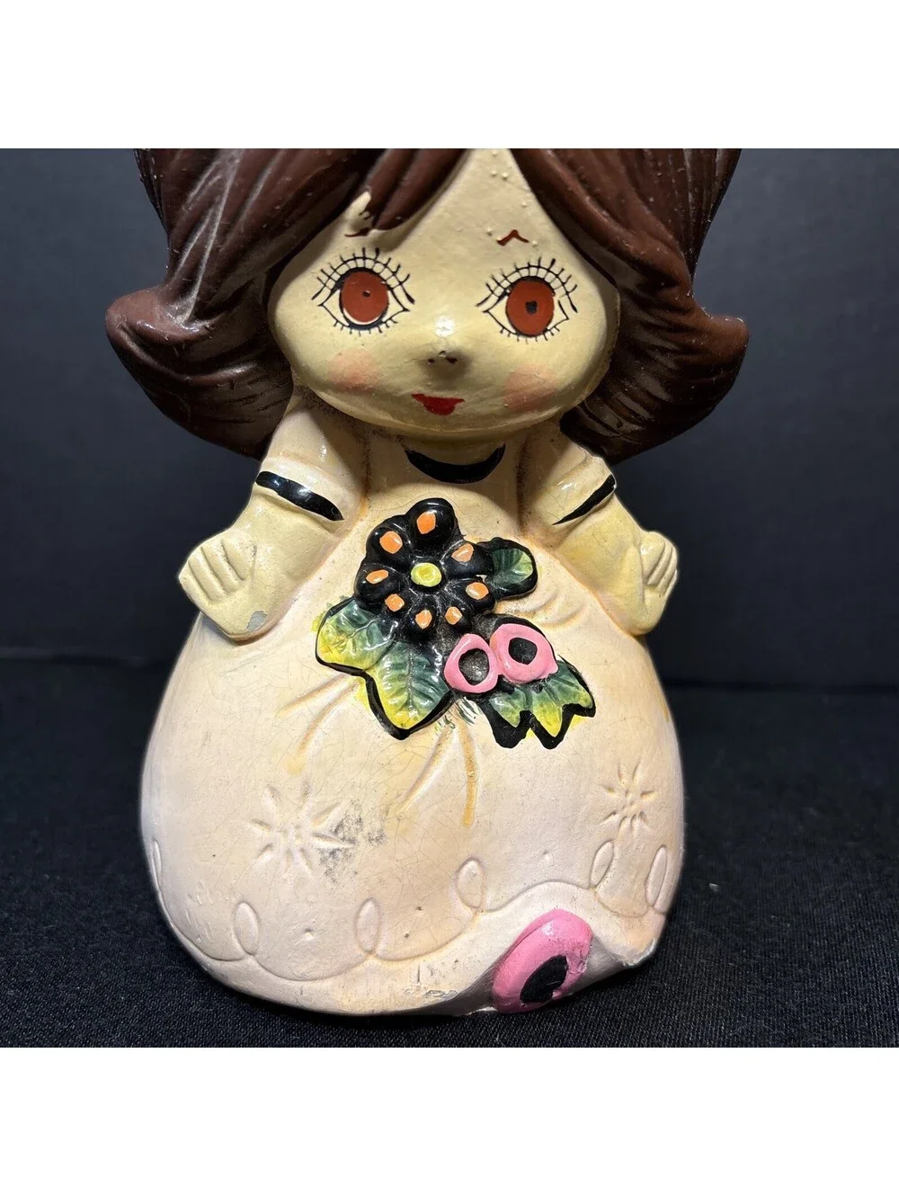 Vintage 1950s Big Eyed Girl Bank with Its Rubber Cork Made In Japan Piggy Bank